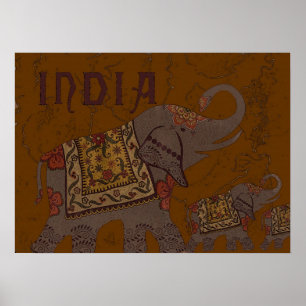 Poster Éléphant d'Asie
