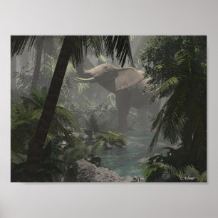 Poster Eléphant de la jungle