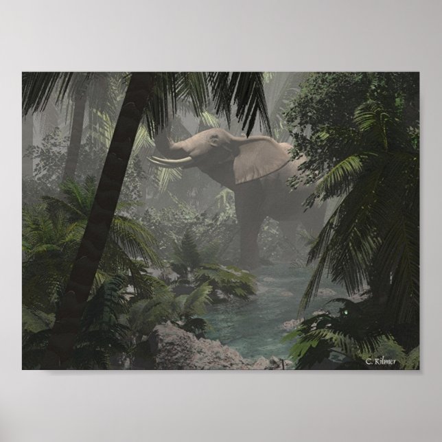 Poster Eléphant de la jungle (Devant)