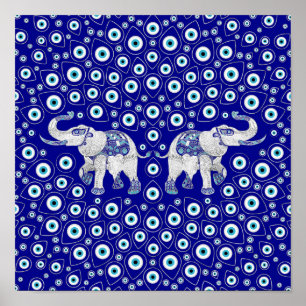 Poster Eléphant des yeux mal Bonne chance Charme