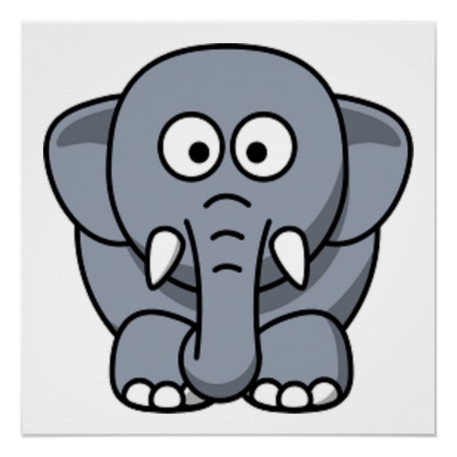 POSTER ÉLÉPHANT GRIS (Devant)