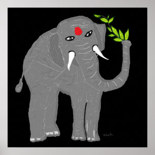 Poster Eléphant indien