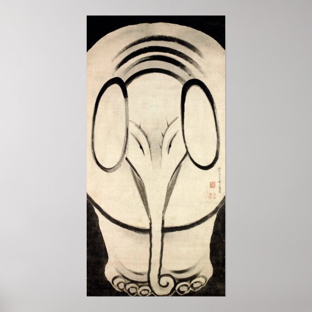 Poster Eléphant Ito Jakuchu (Devant)