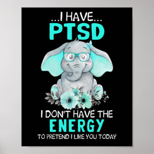 Poster Elephant J'ai une sensibilisation au SSPT