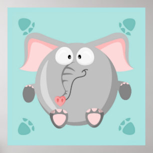Poster Eléphant mignon