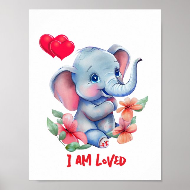 Poster Elephant Nursery Art (Devant)