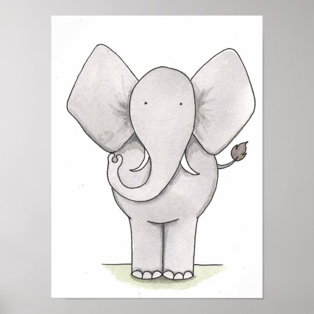 Poster Elephant Nursery Art (Devant)