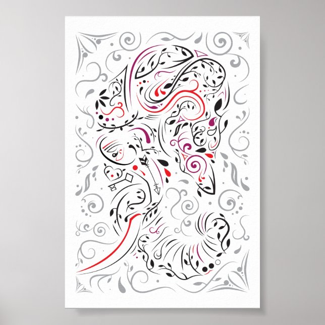 Poster éléphant orné (Devant)