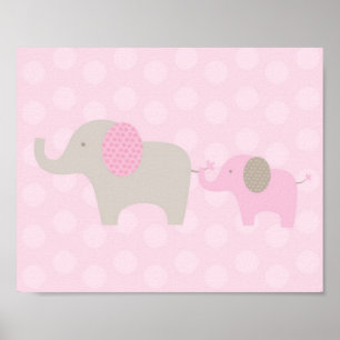 Poster Elephant Parade rose Taupe Pur Cristal