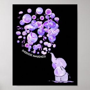 Poster Eléphant Poussant Des Lons Violets Surdose