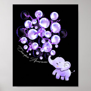 Poster Eléphant Poussant Des Lons Violets Surdose
