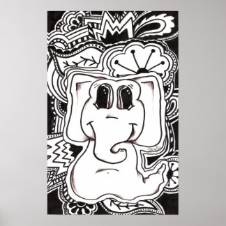 Poster Eléphant psychédélique