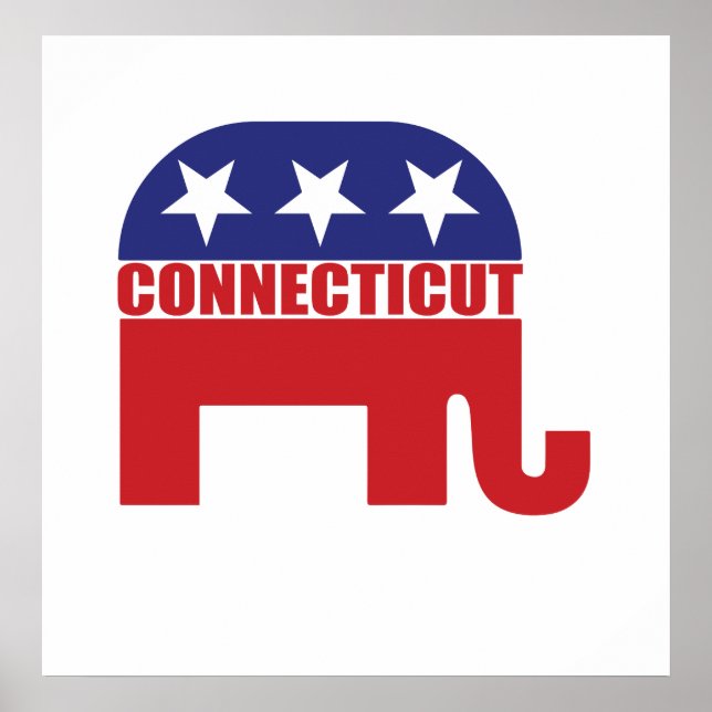 Poster Elephant républicain du Connecticut (Devant)