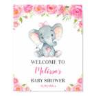 Elephant rose fille Baby shower saupoudrer bienven