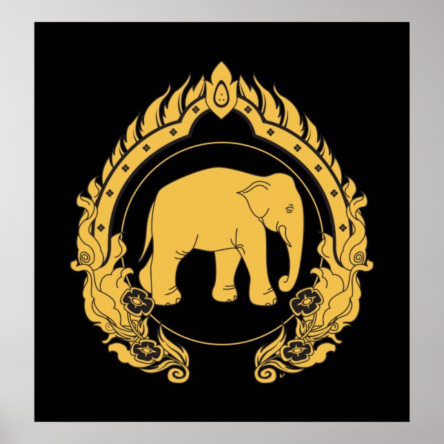 Poster Elephant thaïlandais (Devant)
