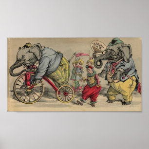 Poster Eléphants de cirque