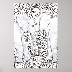 Poster Éléphants Loyaux
