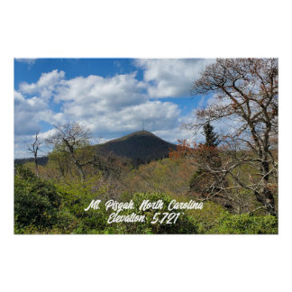Poster Élévation Blue Ridge du mont Pisgah Caroline du No