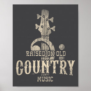 Poster Élevé à la vieille musique country 80s 90s vintage
