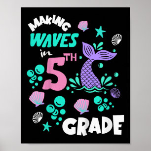 Poster élève de 5e année heureux 1er jour de retour à l'é