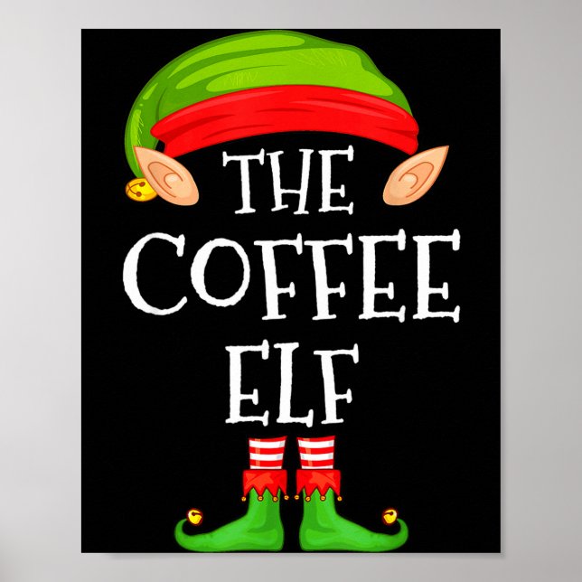 Poster Elf Family Christmas Coffee Elf Sweater Matching C (Devant)