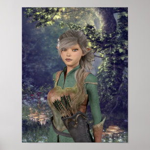 Poster Elf Maiden dans les bois