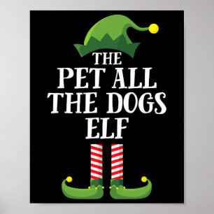 Poster Elf pour caresser tous les chiens, groupe de famil