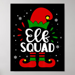 Poster Elf Squad Amusant Elf Famille Noël Correspondant P
