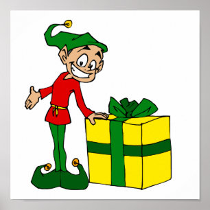 Poster elfe avec paquet