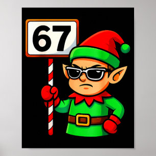 Poster Elfe Drôle Six Sept 6 7 Mème Costume de Noël 67 