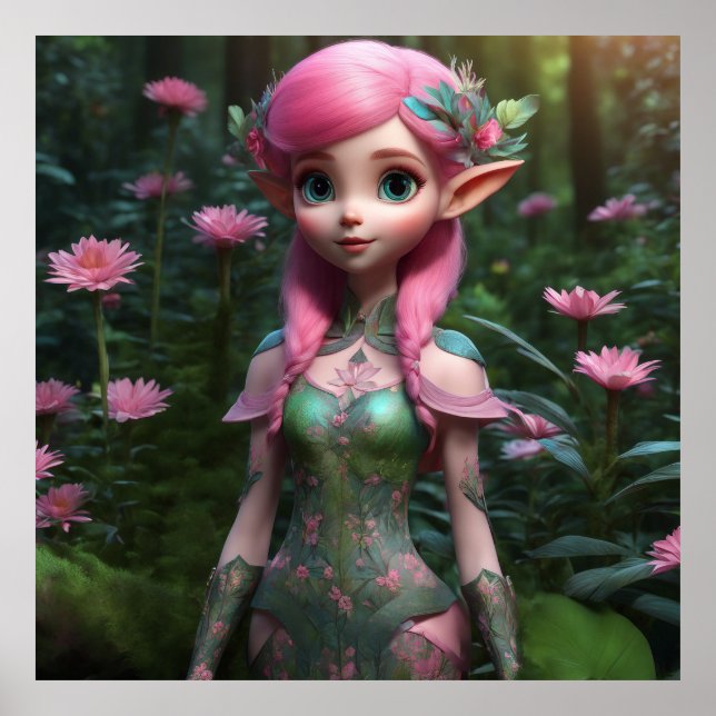 Poster Elfe Fleur (Devant)