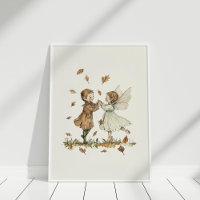 Elfes dansantes vintages en automne Feuilles d'Art