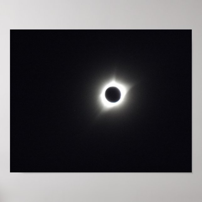 Poster Élipse solaire totale, ciel sombre, couronne solai (Devant)