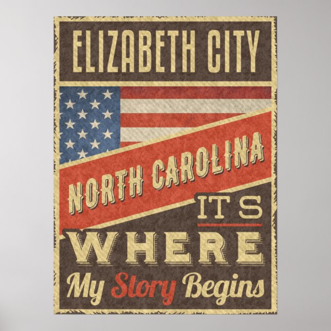 Poster Elizabeth City Caroline du Nord (Devant)