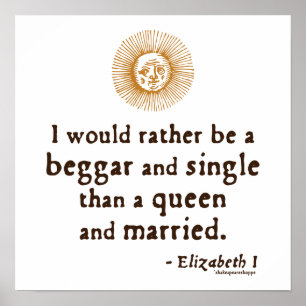 Poster Elizabeth I Citation sur le mariage