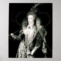 Elizabeth I dessinée par W.Derby et gravée par