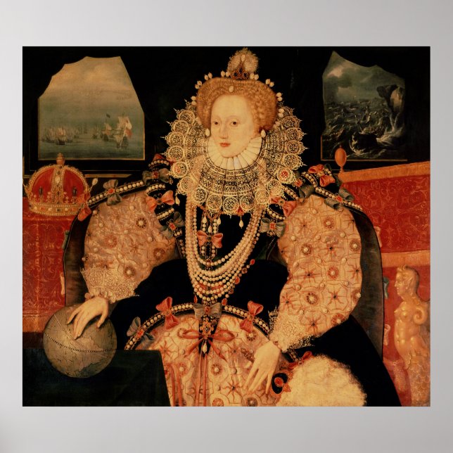 Poster Elizabeth I, portrait d'Armada, c.1588 (Devant)