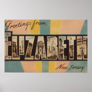 Poster Elizabeth, New Jersey - Scènes de grandes lettres