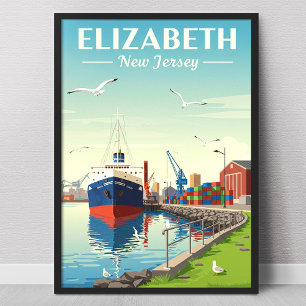 Poster Elizabeth New Jersey vintage