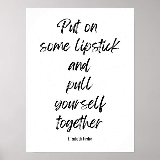 Poster Elizabeth Taylor Citations Motivationnelles (Devant)