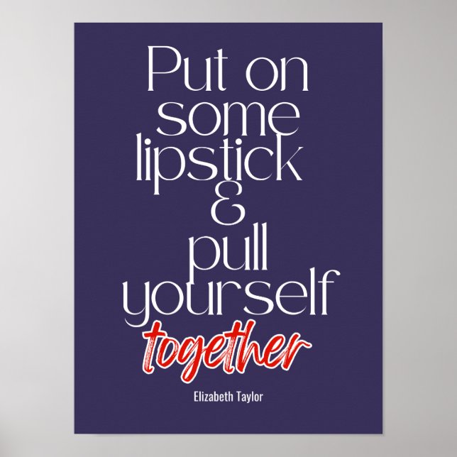 Poster Elizabeth Taylor Citations Motivationnelles (Devant)