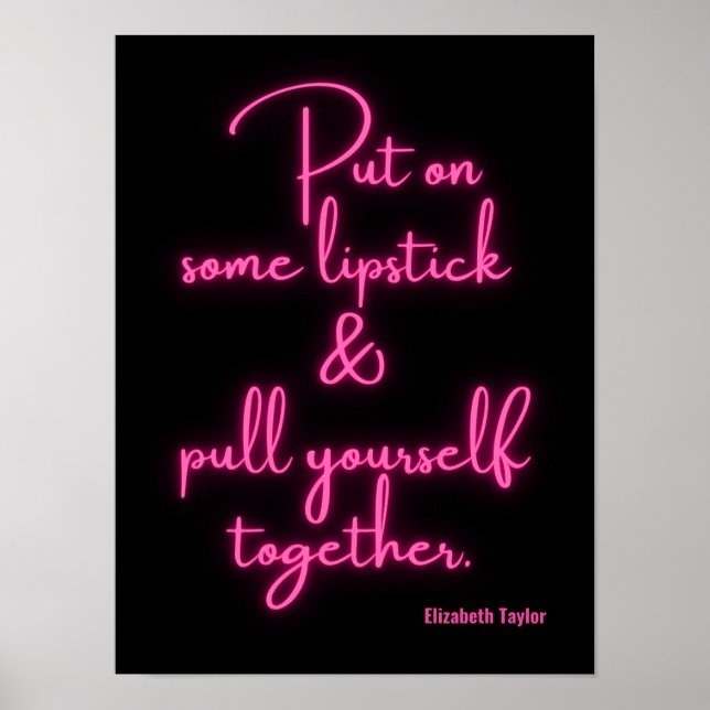 Poster Elizabeth Taylor Citations Motivationnelles (Devant)