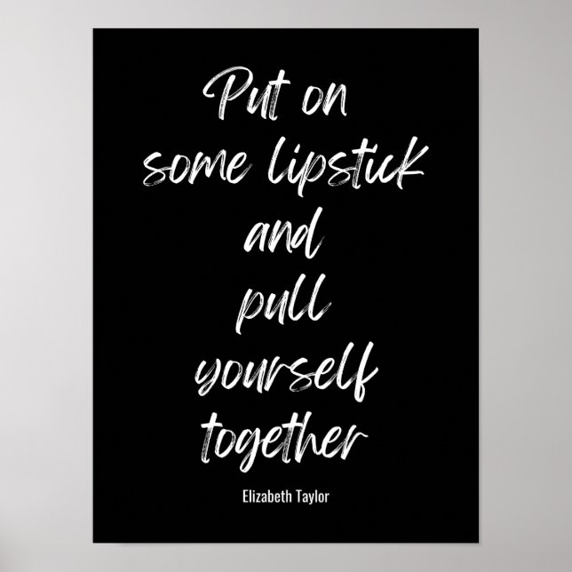 Poster Elizabeth Taylor Citations Motivationnelles (Devant)