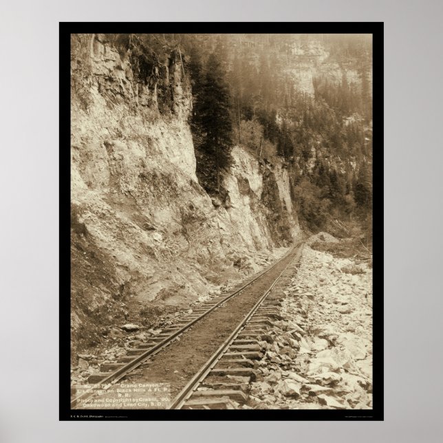 Poster Elk Canyon Sur Fort Pierre Railroad SD 1890 (Devant)