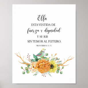 Poster Ella esta vestida de fuerza y dignidad Póster