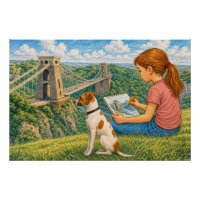 Ella et Bella dessinent le pont suspendu de Clifto