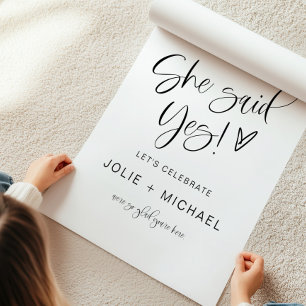 Poster Elle a dit oui Bienvenue à la fête de fiançailles
