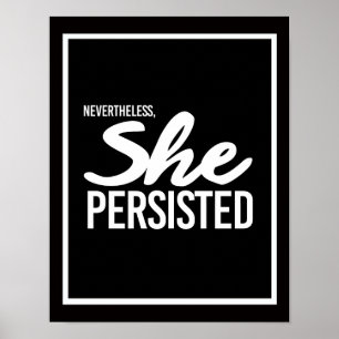 Poster Elle A Néanmoins Persisté - Elizabeth Warren —