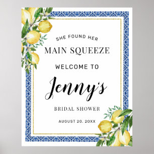 Poster Elle a trouvé son accueil de douche de mariée Main