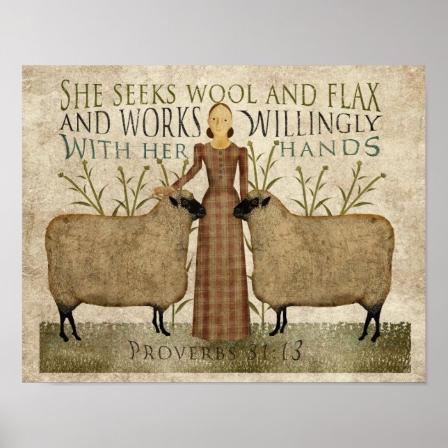 Poster Elle Cherche De La Laine Et Du Flax (Devant)